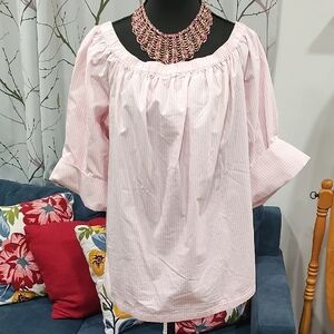 Chic Pink Striped Blouse